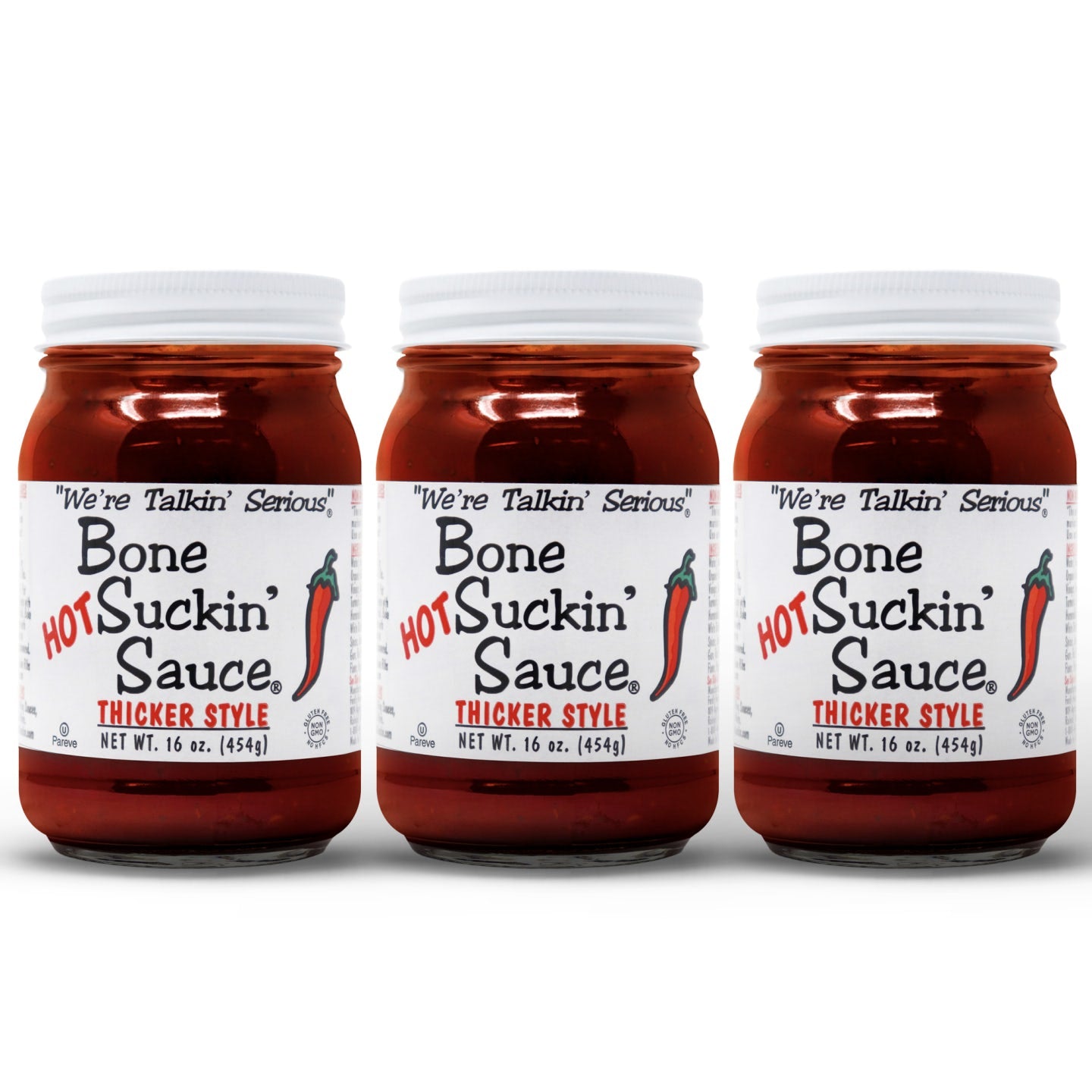 Bone Suckin' Sauce Hot Thicker Style, 16 oz, 3 pack