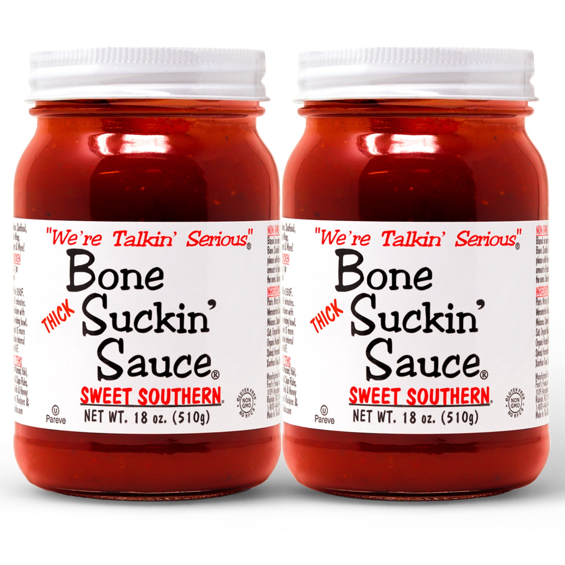 2 jars of Bone Suckin'® Sauce Thick Sweet Southern 18oz