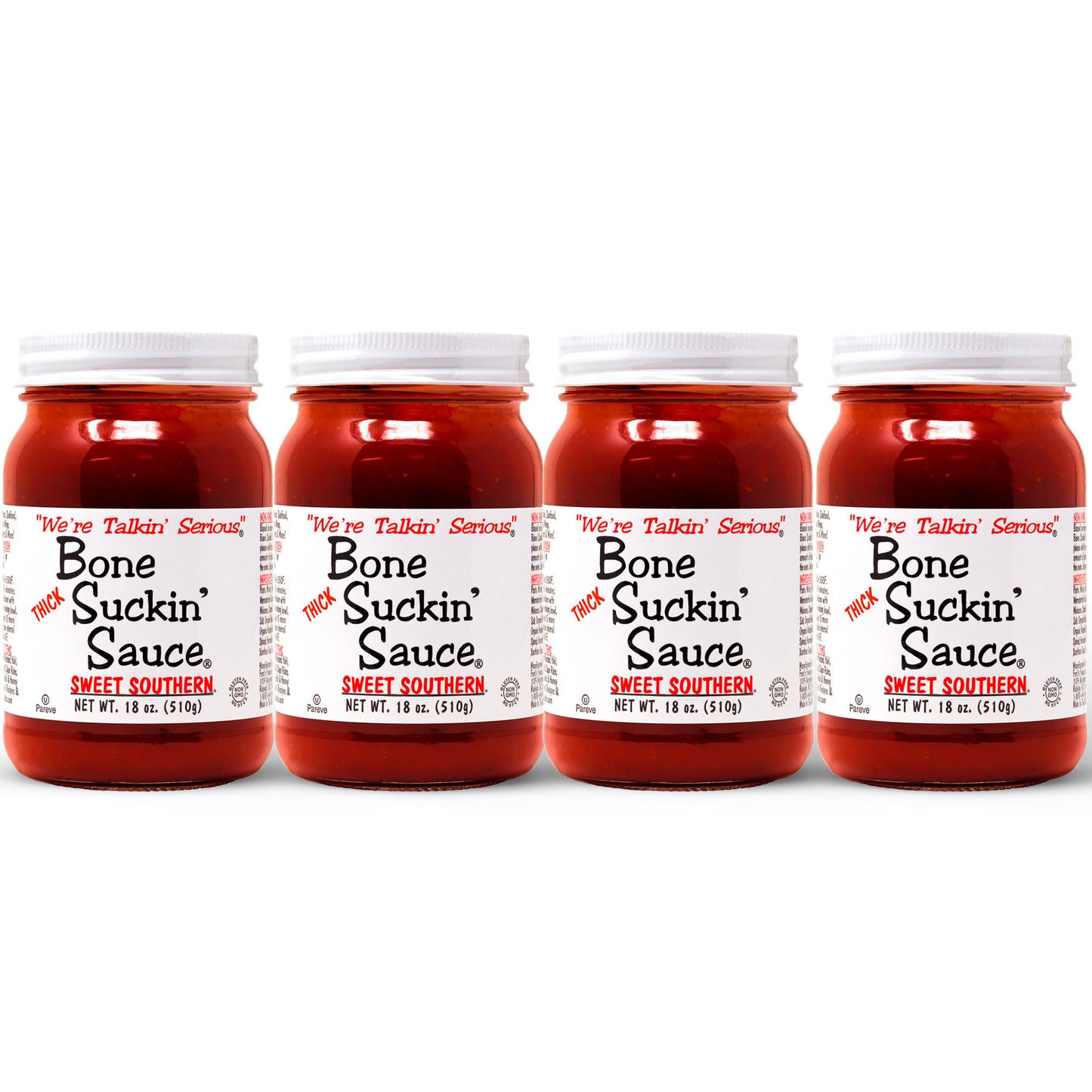 4 Jars of Bone Suckin'® Sauce Thick Sweet Southern 18oz