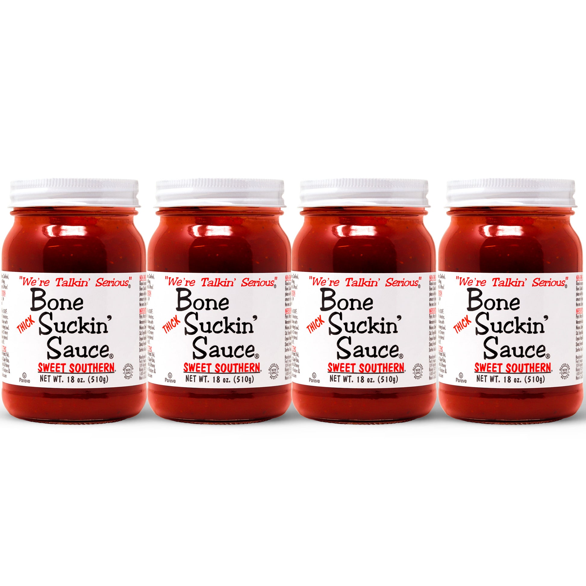 4 Jars of Bone Suckin'® Sauce Thick Sweet Southern 18oz