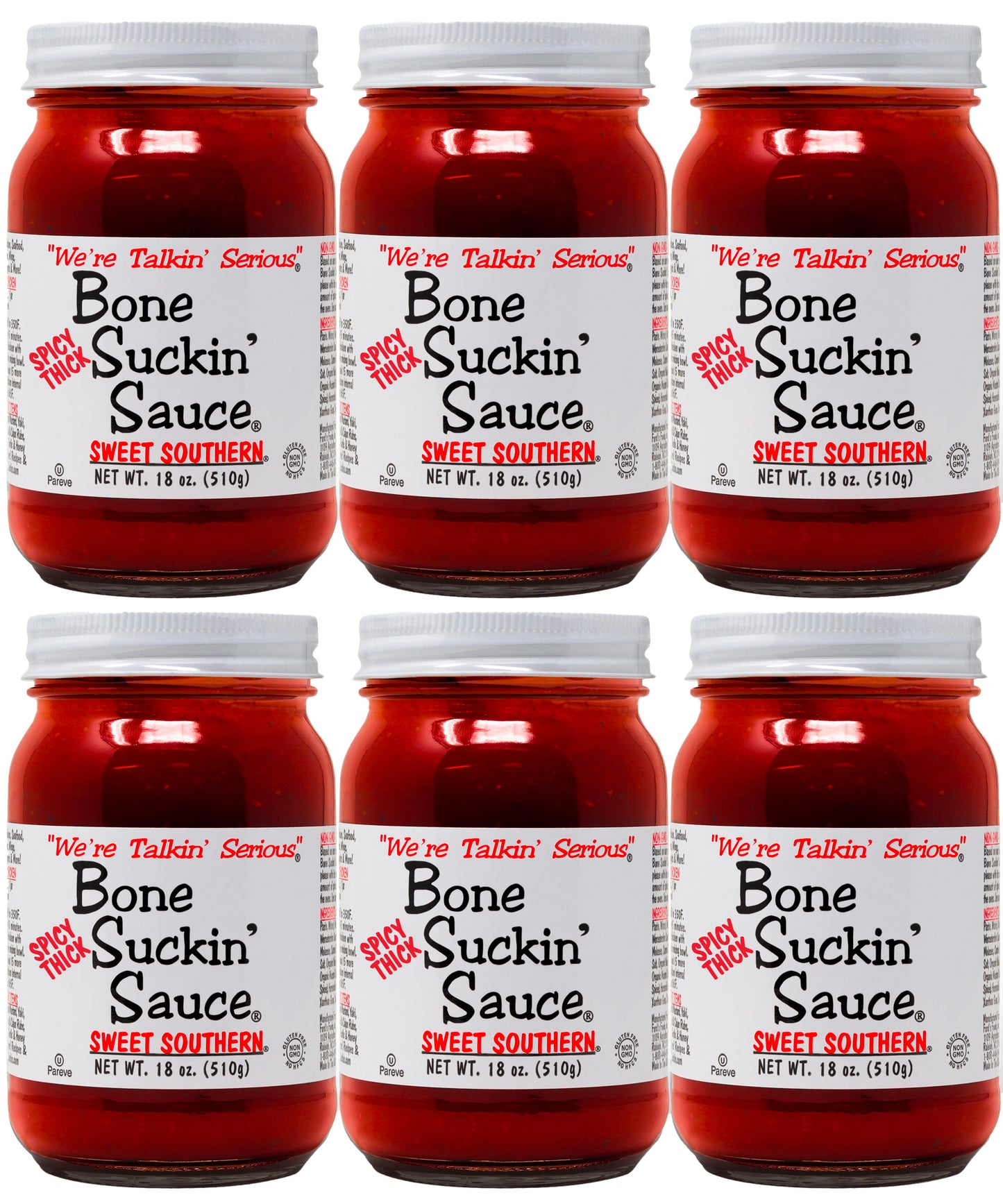 Love the flavor of Spicy Bone Suckin' Sauce®, but want something that will really stick to your ribs? We are pleased to offer our Bone Suckin' Spicy Thick Sweet Southern Sauce®. Elevate your barbecue experience with our sweet, tangy, tomato-based Barbecue Sauce, Bone Suckin' Sauce®. This thicker, spicier version of Bone Suckin' Sauce® delivers a one-of-a-kind blend of hot, tangy & sweet flavors. Ideal for marinating meats from land & sea.