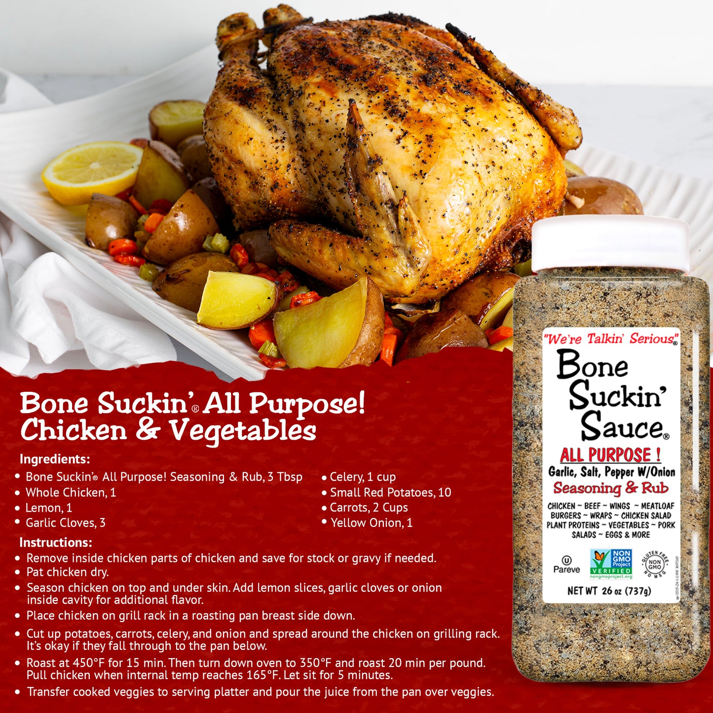 Bone Suckin' All Purpose! Chicken & Vegetables Recipe.