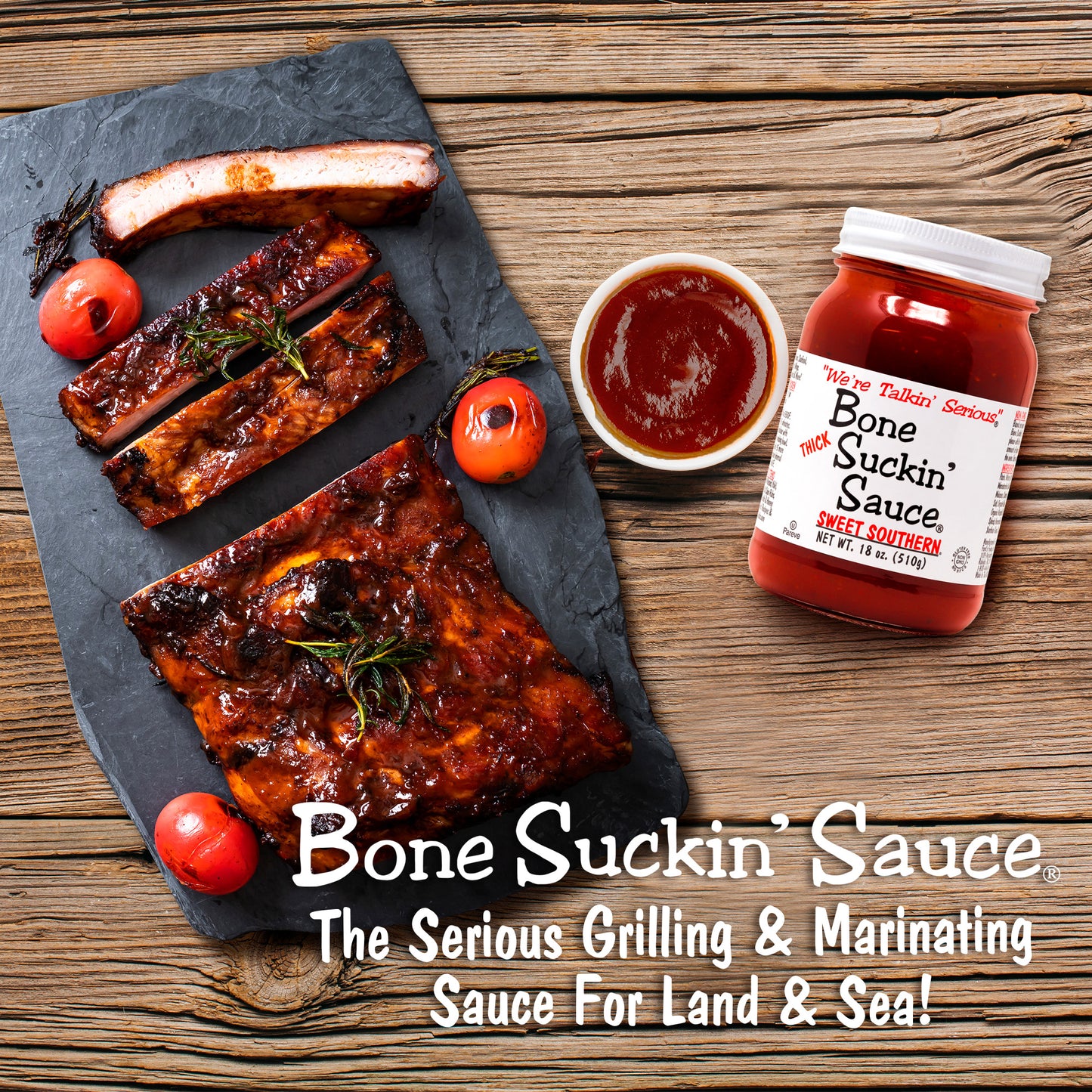 Bone Suckin'® Sauce Thick Sweet Southern 18oz - The Serious Grilling & Marinating Sauce for Land & Sea!