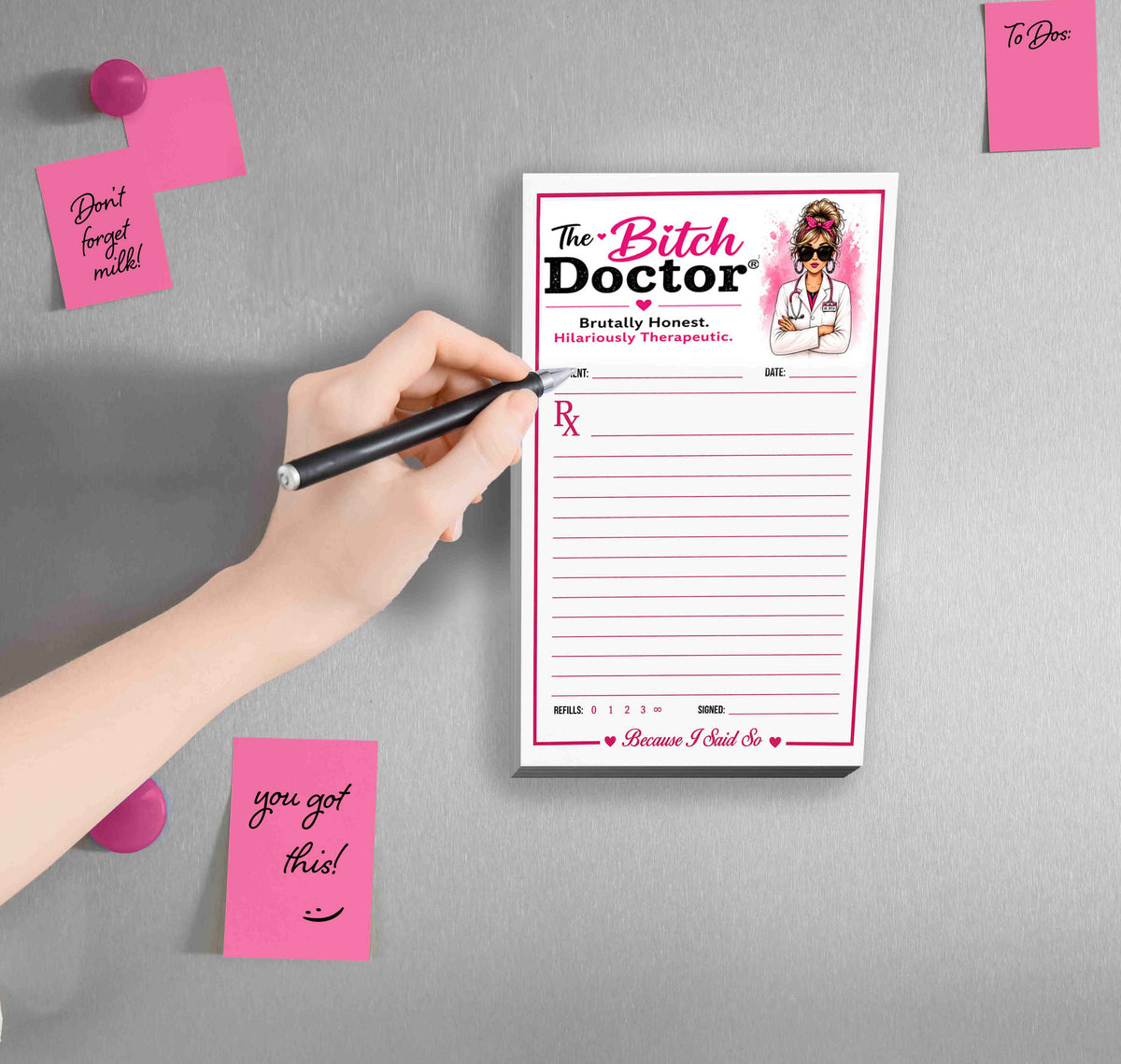 The Bitch Doctor® Memo Pads | Magnetic Backing