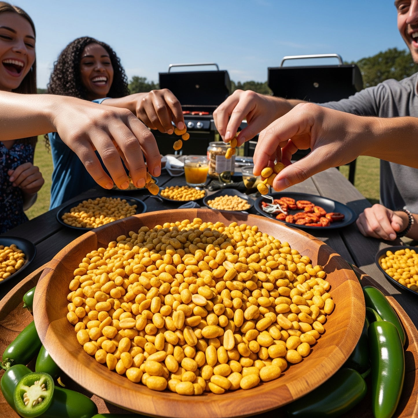 Fire Dancer® Jalapeño Peanuts, 11 oz. Tin International Award-Winning, Spicy, Gluten Free, Kosher, Non Gmo, Extra-Large American Peanuts