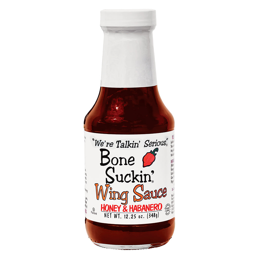 Bone Suckin'® Honey & Habanero Wing Sauce, 12.25 oz bottle Discover the ultimate balance of sweet and spicy with this tantalizing wing sauce, guaranteed to ignite your taste buds and leave you wanting more.