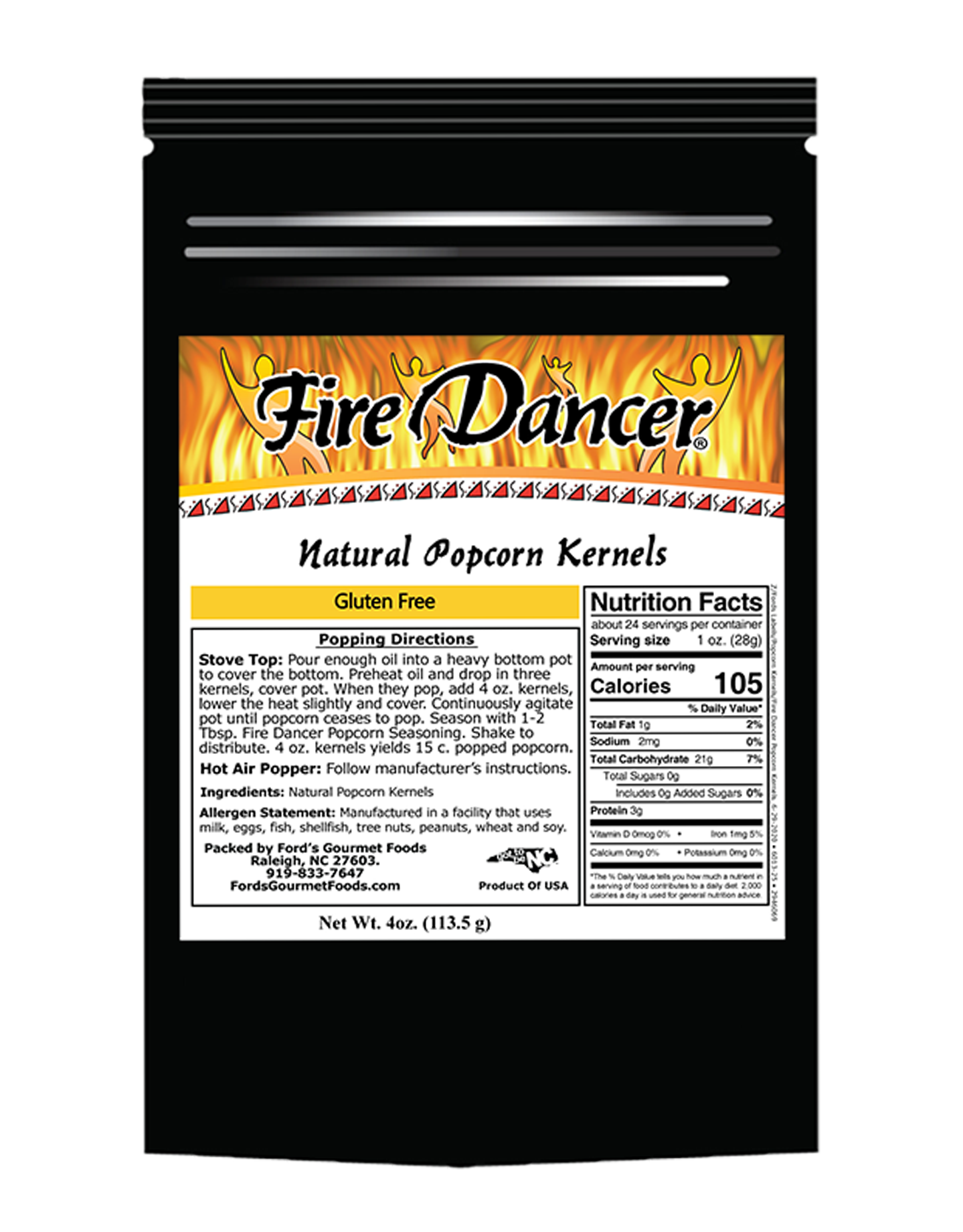 Fire Dancer Natural Popcorn Kernels, 4 oz.