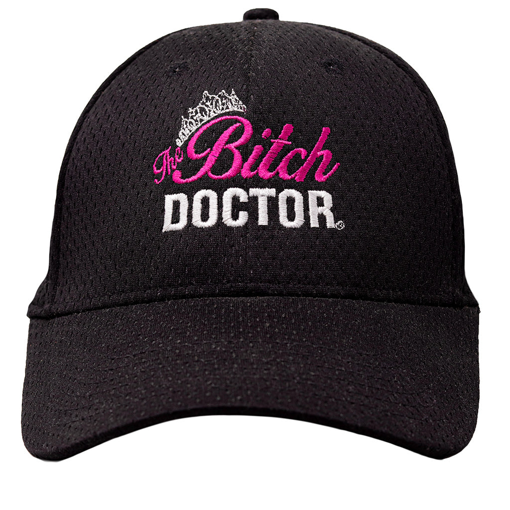 Bitch Doctor mesh cap, Black Cap, Pink and White Bitch Doctor Logo