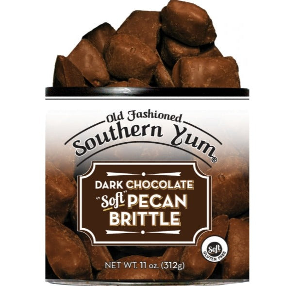 Southern Yum® Dark Chocolate Soft Pecan Brittle, 11 oz. Tin