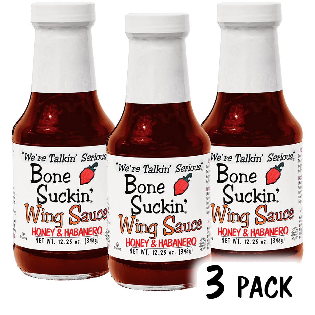 Bone Suckin'® Wing Sauce, Honey & Habanero, 12.25 oz, 3 pack