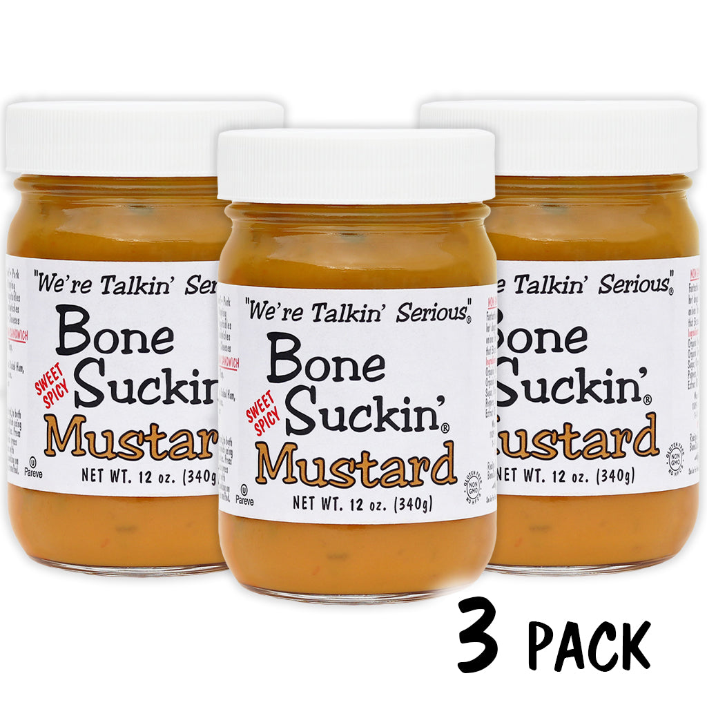 Bone Suckin' Sweet/Spicy Mustard, 12 oz.,  3  pack