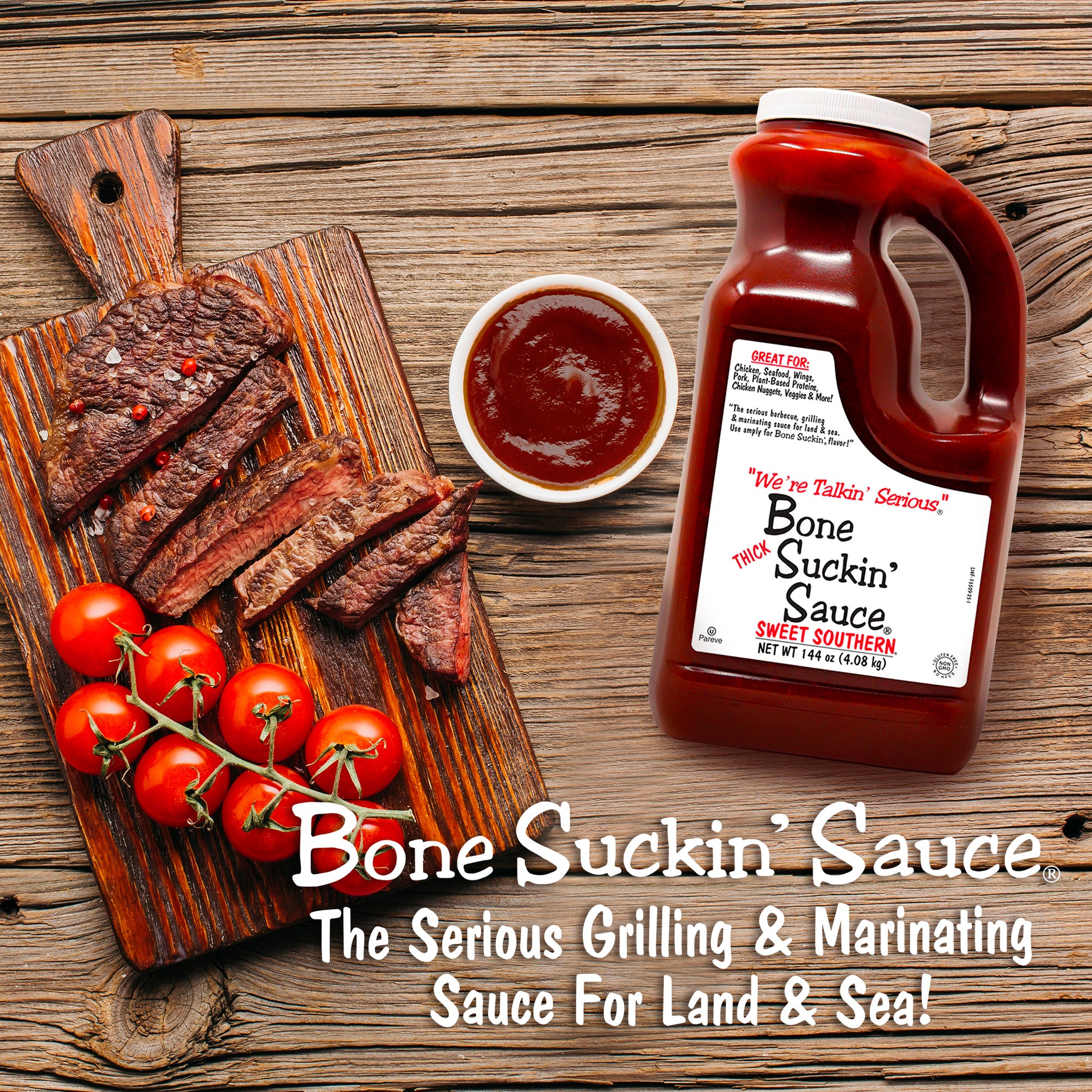 Bone Suckin' Sauce Sweet Southern Thick 144oz - The Serious Grilling & Marinating Sauce for Land & Sea!