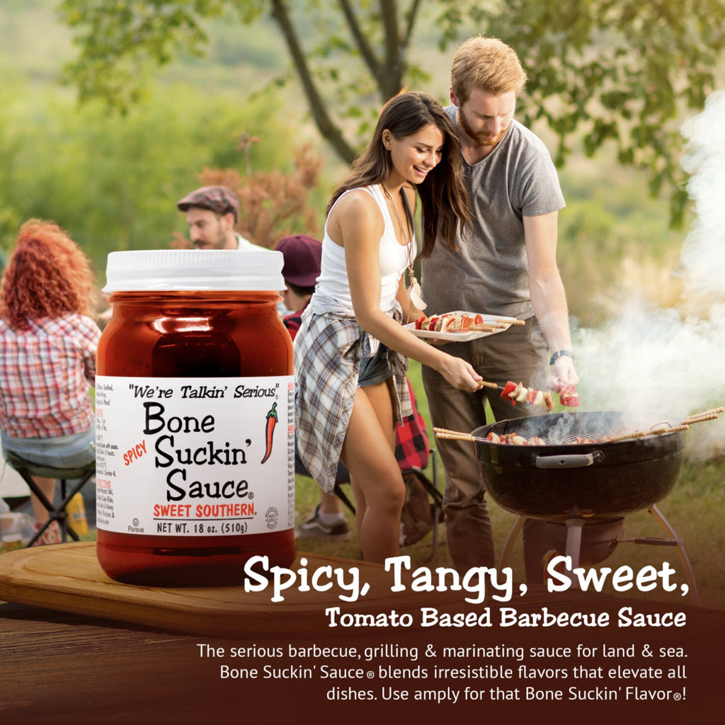 IRRESISTIBLE FLAVOR BOOST: Whether marinating, grilling, baking or dipping, Bone Suckin' Sauce elevates every dish into a mouthwatering masterpiece. The flavor possibilities are endless as you infuse your creations with the delicious Bone Suckin' taste – the serious barbecue, grilling & marinating sauce for land & sea. Use amply for Bone Suckin’ Flavor!