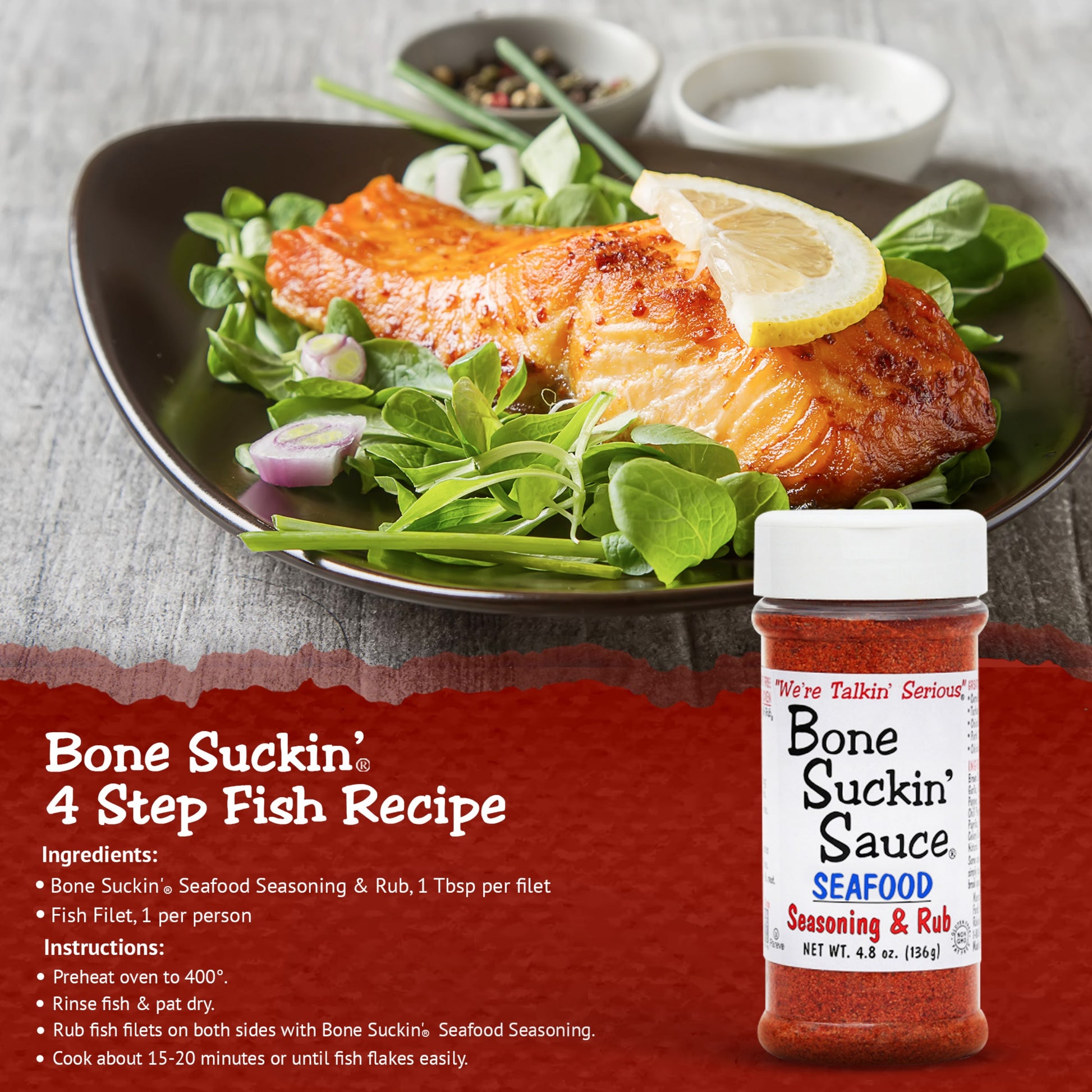 Bone Suckin' Seafood Seasoning Rub, Oz -Gluten-Free, Non-GMO