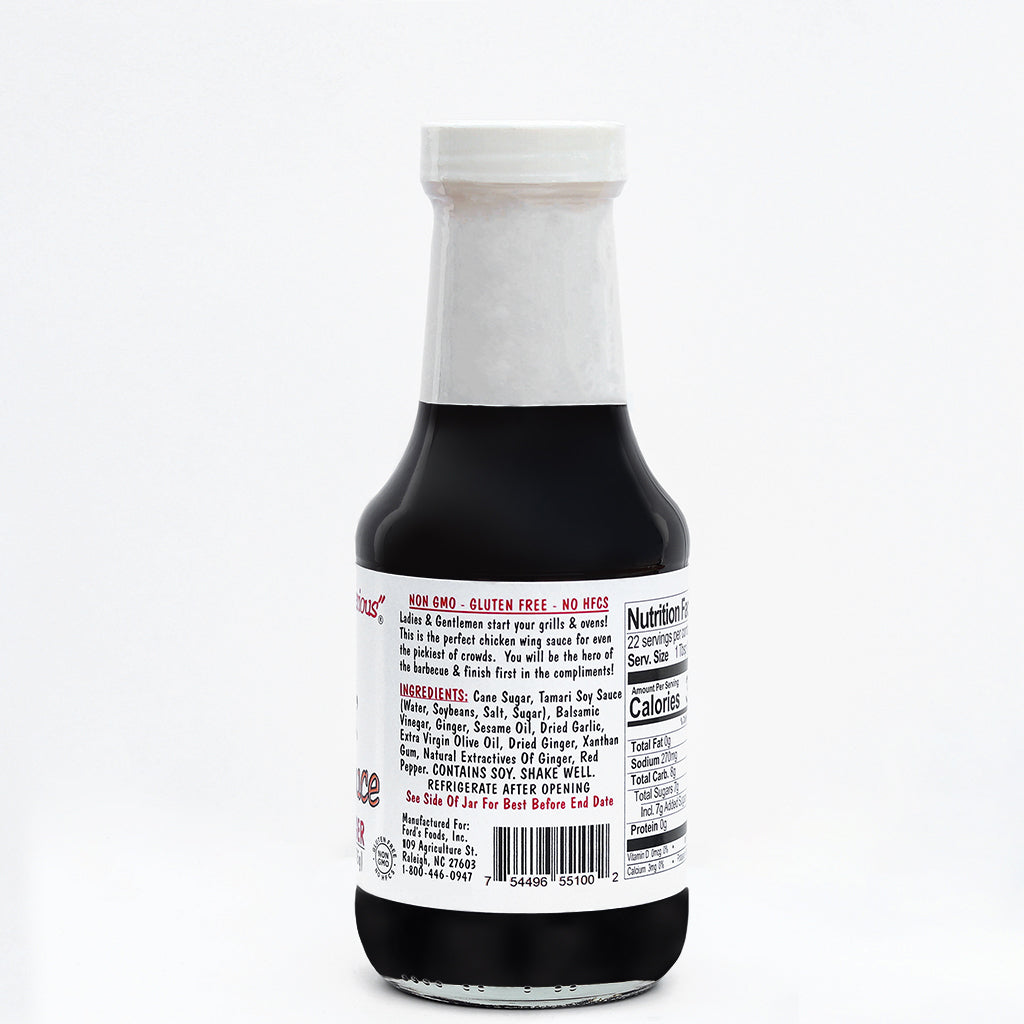Bone Suckin'® Wing Sauce GINGER & TERIYAKI - 12.25 oz. Glass Bottle
