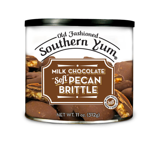 Southern Yum® Pecan Brittle, Milk Chocolate, 11 oz. Chocolate Pecan Pie without the Crust! Handmade in Small Batches with NC Pecans.