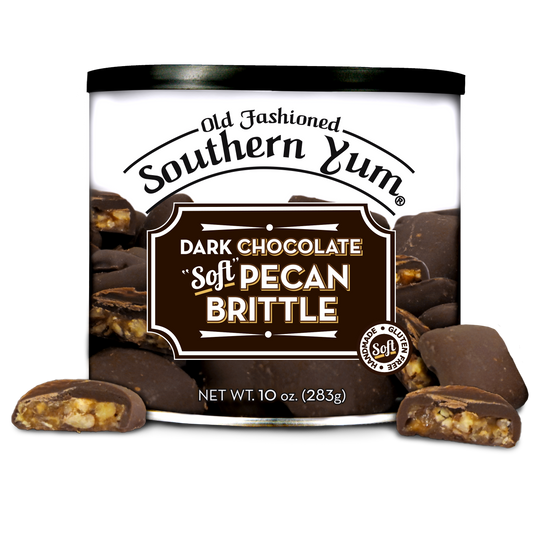 Southern Yum® Pecan Brittle, Dark Chocolate, 10 oz. Tin