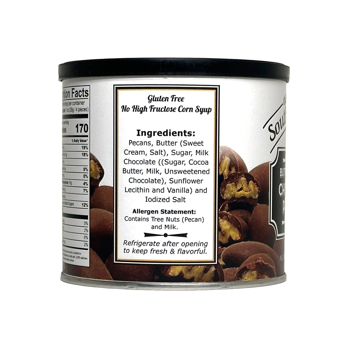 Southern Yum Butter Roasted Chocolate Pecans, 10 oz. Tin