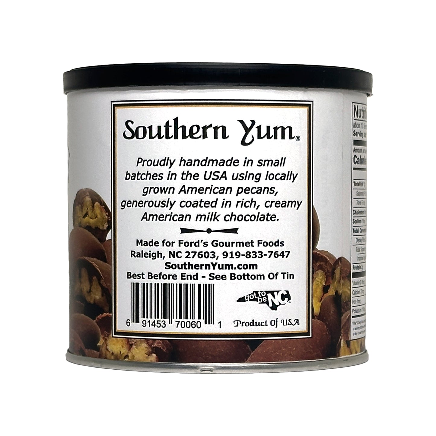 Southern Yum Butter Roasted Chocolate Pecans, 10 oz. Handmade in small batches with North Carolina Pecans!