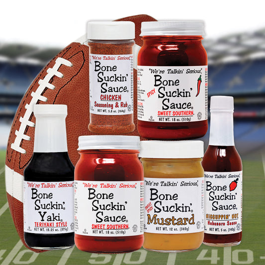 The Big Game Gift Box. Are you ready for the BIG GAME ? Look like a Pro with the best of our Bone Suckin'® Sauces & Seasonings.