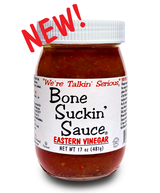 Bone Suckin' Sauce Eastern Vinegar - 17 oz in Glass Bottle, Gluten-Free, Dairy Free, Non-GMO, Kosher