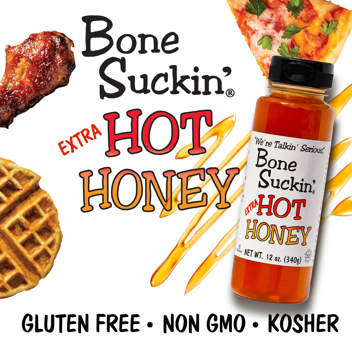 Bone Suckin' Extra Hot Honey Gluten Free Non GMO Kosher