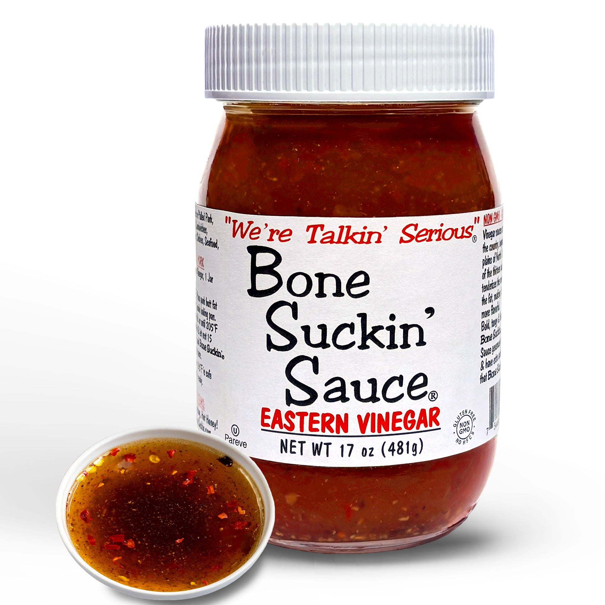 Bone Suckin' Sauce Eastern Vinegar 17oz with Cup of Sauce