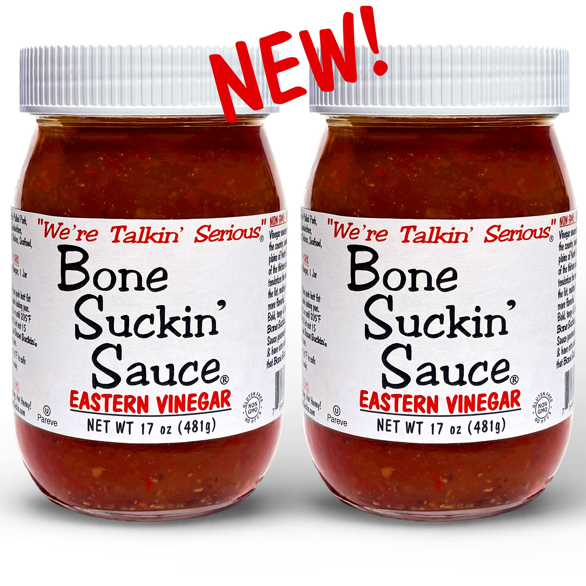 NEW Bone Suckin' Sauce Eastern Vinegar 17 oz Jars - 2 Pack