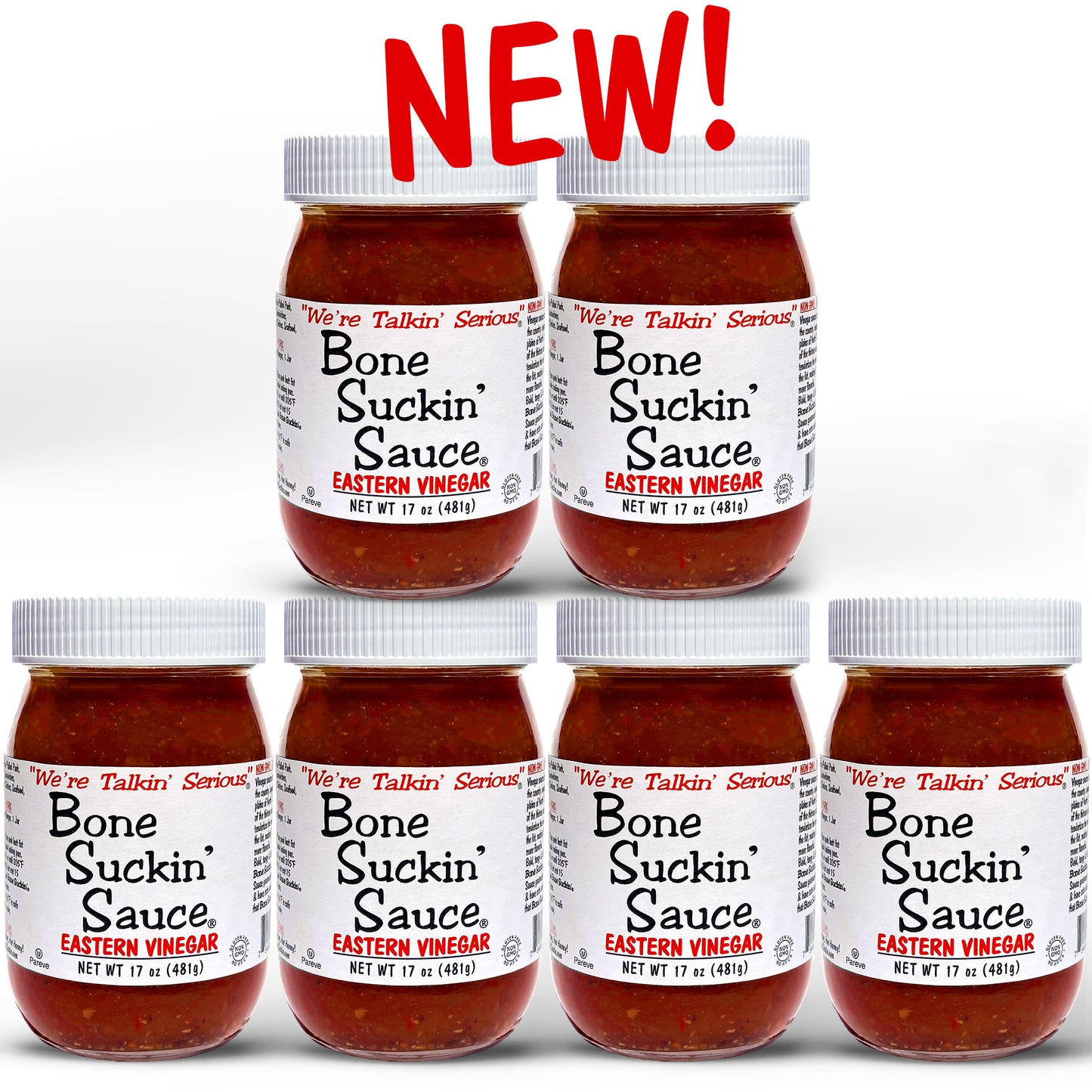 Bone Suckin' Sauce Eastern Vinegar 17 oz Jars - 6 Pack