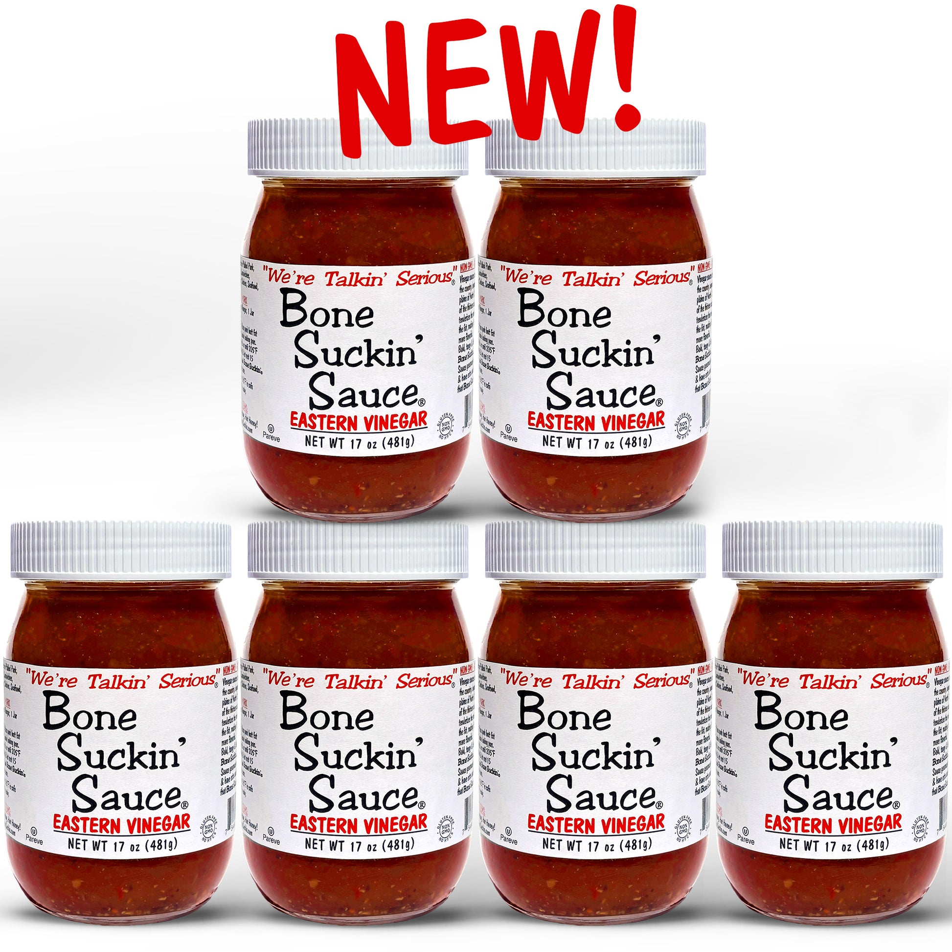 Bone Suckin' Sauce Eastern Vinegar 17 oz Jars - 6 Pack