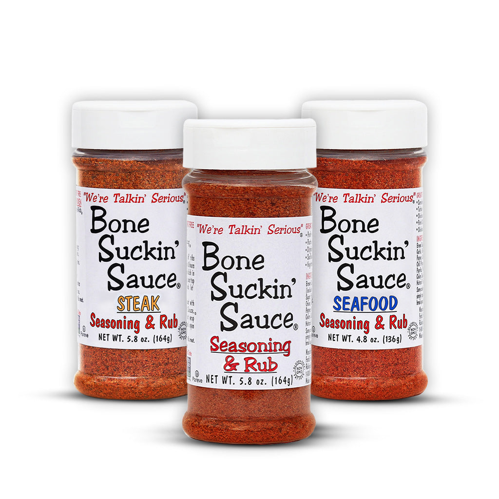 Bone Suckin'® Seasonings & Rub, Land, Surf & Turf Variety, 3 Pack
