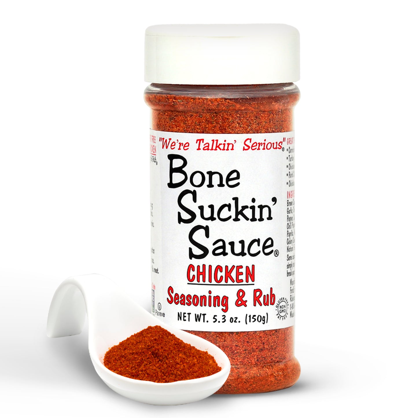 Bone Suckin' Chicken Seasoning & Rub - 5.3oz - with Garlic & Sage - Perfect for Chicken, Turkey, Other Poultry, Fish - Brown Sugar, Garlic, Onion, Spices - Non-GMO, Gluten-Free, Fat-Free, Kosher, Pareve, No MSG!