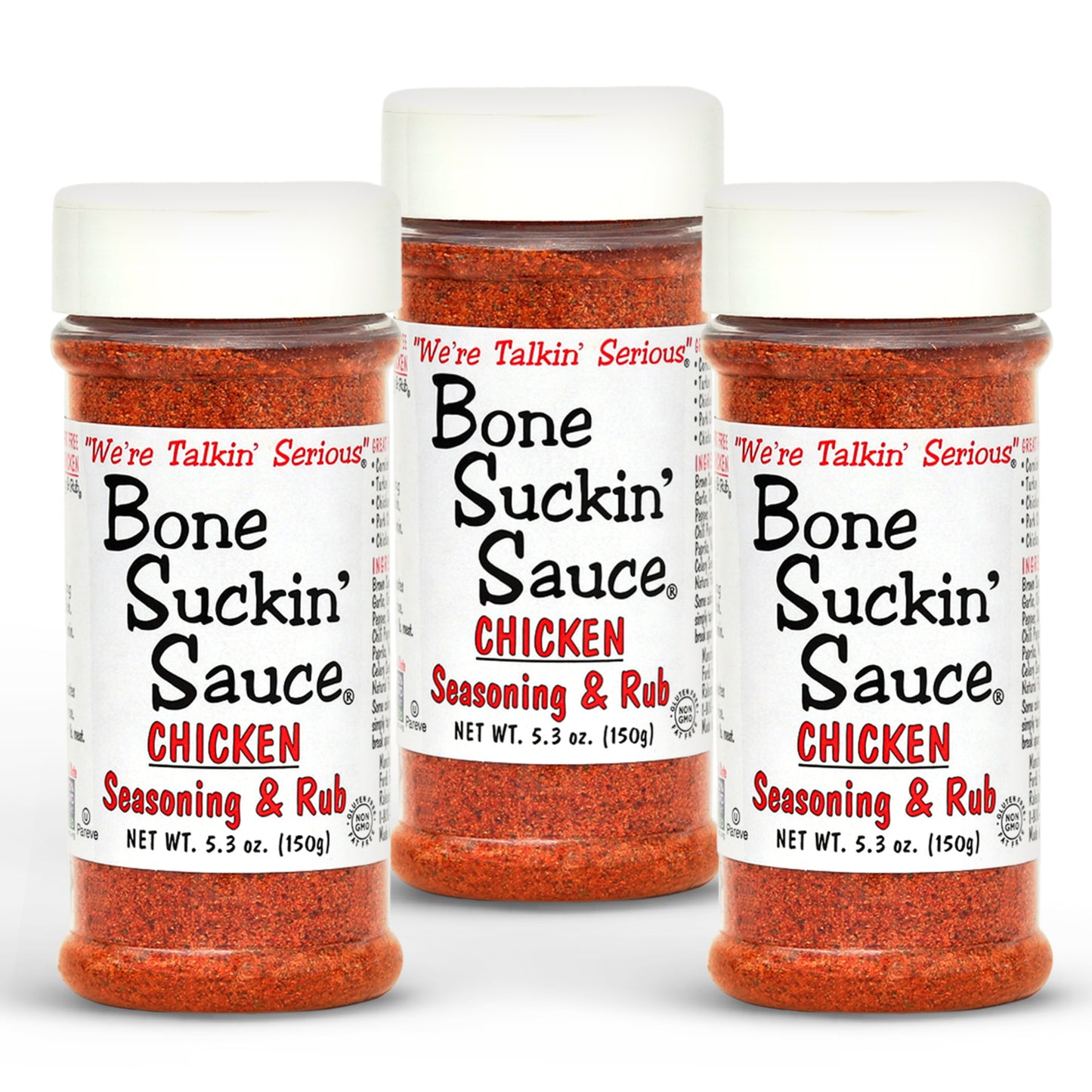 Bone Suckin' Chicken Seasoning & Rub - 5.3oz - with Garlic & Sage - Perfect for Chicken, Turkey, Other Poultry, Fish - Brown Sugar, Garlic, Onion, Spices - Non-GMO, Gluten-Free, Fat-Free, Kosher, Pareve, No MSG!