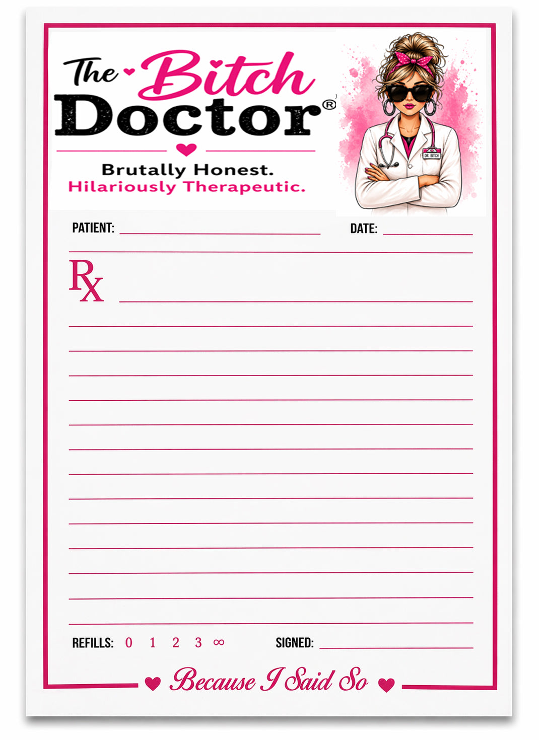 The Bitch Doctor® Memo Pads | Magnetic Backing
