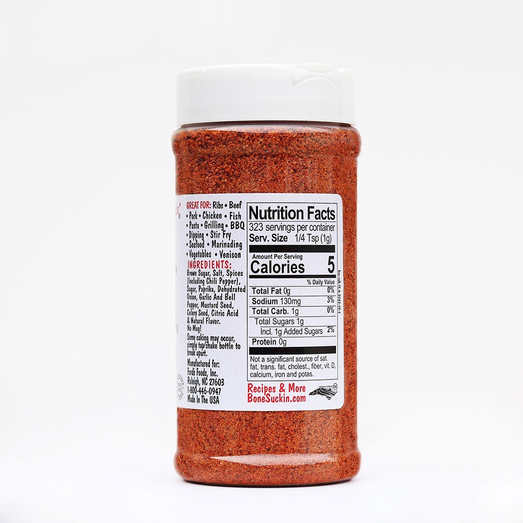 Bone Suckin’® Seasoning & Rub, 11.4 oz. Nutrition Facts