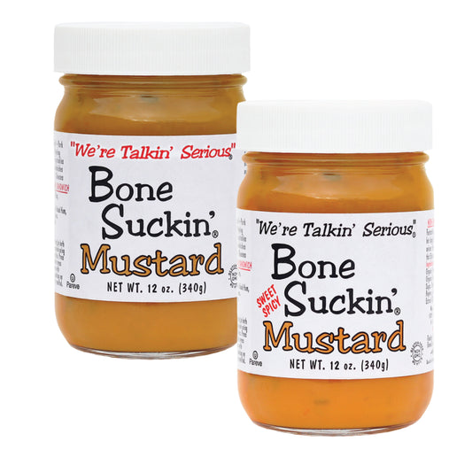 Bone Suckin' Mustard Variety Pack, Original & Sweet/Spicy Mustard, 2 Pack