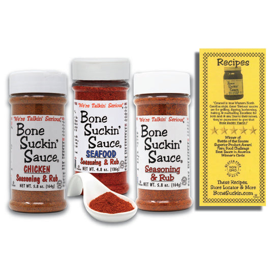 Bone Suckin Sauce Chicken, Seafood, and Original Seasoning Variety Pack