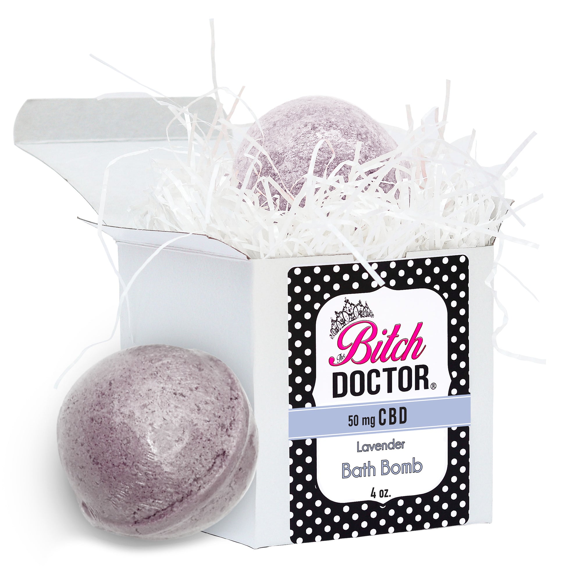 The Bitch Doctor CBD Bath Bomb. Lavender Scent