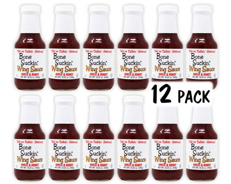 Bone Suckin'® Wing Sauce, Garlic & Honey, 12.25 oz., 12 pack