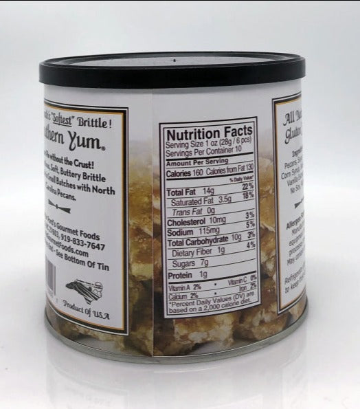 Southern Yum® Pecan Brittle,  Nutrition label