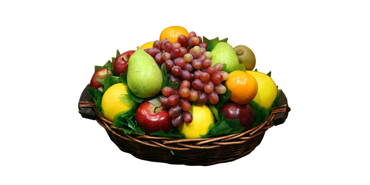Sunshine Orchard Fruit Basket, 12 lbs. This pretty tray basket holds 12 pounds of healthy, seasonal, mixed fresh whole fruits, making it the perfect gift for any occasion! The fruits are hand-selected at the peak of ripeness, so you can be sure that you're getting the freshest and most delicious fruits possible.